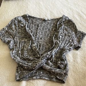 Charlotte Russe small V-neck cropped top